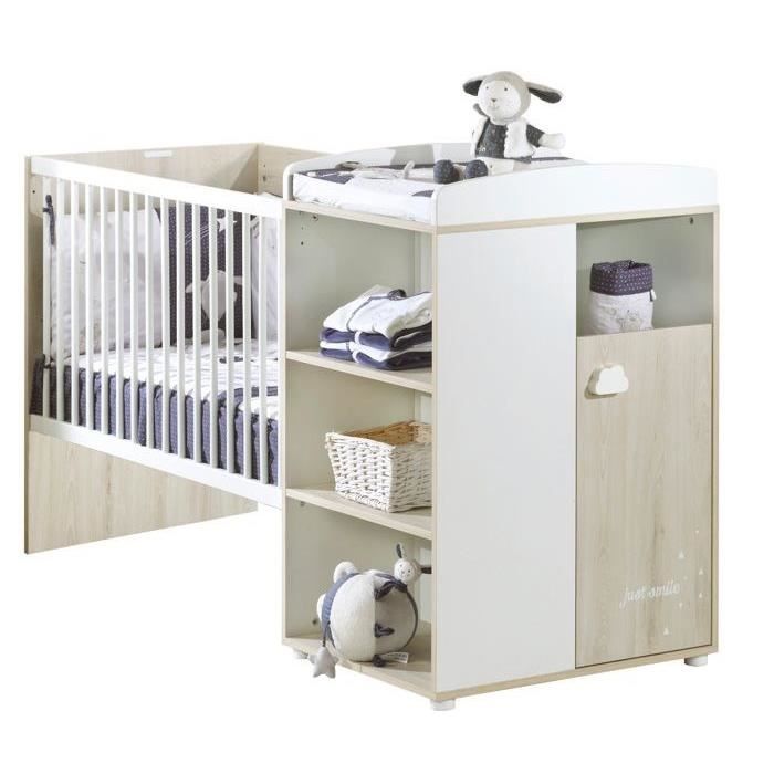 Lit CombinÈ - 120x60cm - Evolutif en 90x190cm - Babyprice Smile - Hetre