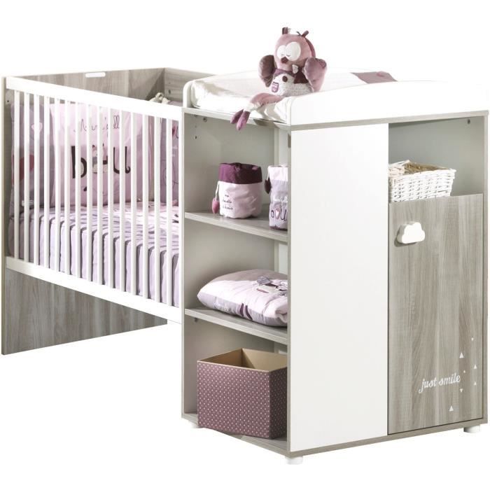 Lit Combiné - 120x60cm - Evolutif en 90x190cm - Babyprice Smile - Chene silex