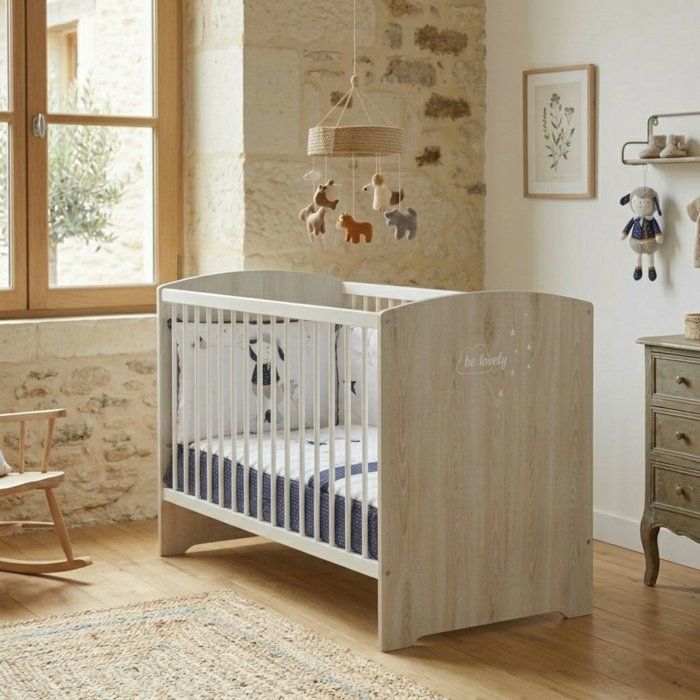 Lit bébé a barreaux - 120 x 60 cm - Babyprice Smile - Hetre