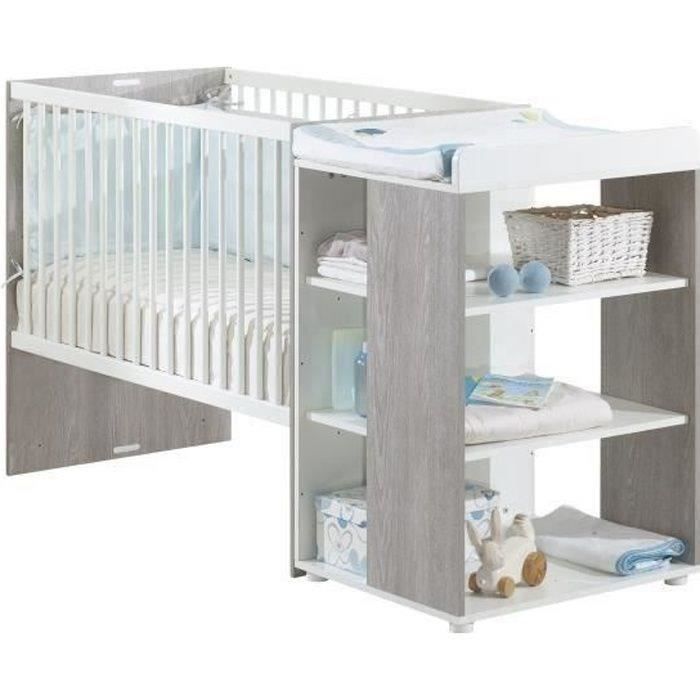 Lit bÈbÈ CombinÈ Evolutif BABYPRICE SITTA - Couchage 60 x 120 cm - Transformable en lit 90 x 190 cm