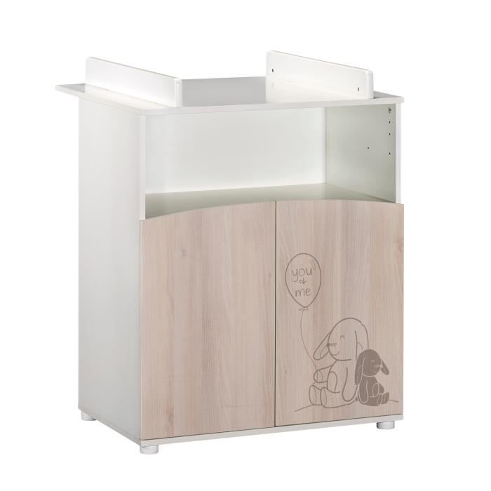 Commode - Babyprice - Lapinou - 2 portes - Une niche - SÈrigraphie lapin