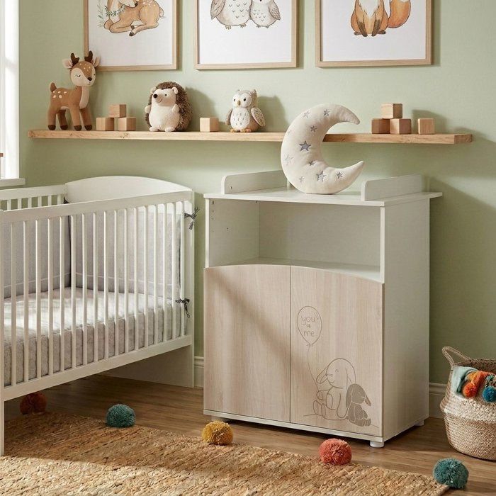 Commode - Babyprice - Lapinou - 2 portes - Une niche - Sérigraphie lapin