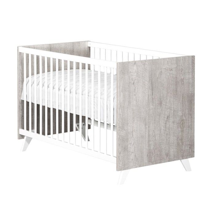 Lit bÈbÈ - 120 x 60 cm - Babyprice Scandi gris - En bois