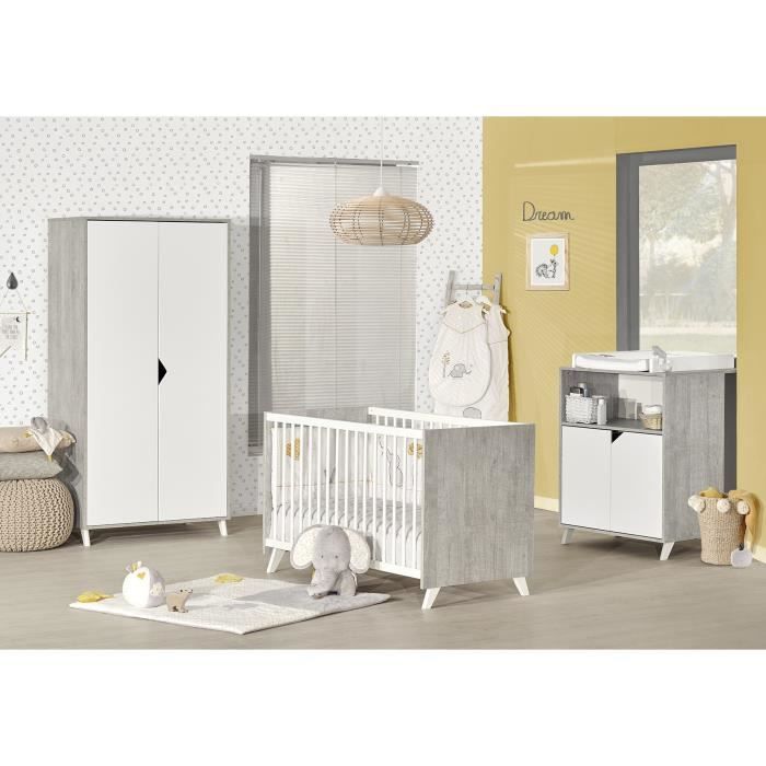 Lit bÈbÈ - 120 x 60 cm - Babyprice Scandi gris - En bois