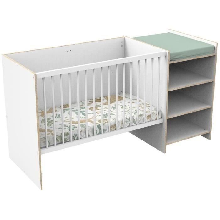 Lit bÈbÈ combinÈ - 120x60cm - Evolutif en 90x190cm - Babyprice First - En bois et chant bois