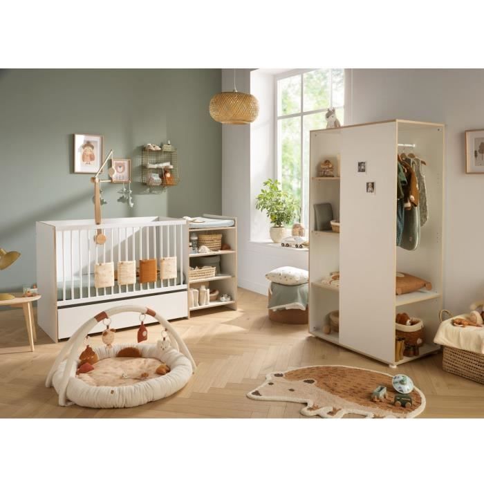 Lit bÈbÈ combinÈ - 120x60cm - Evolutif en 90x190cm - Babyprice First - En bois et chant bois