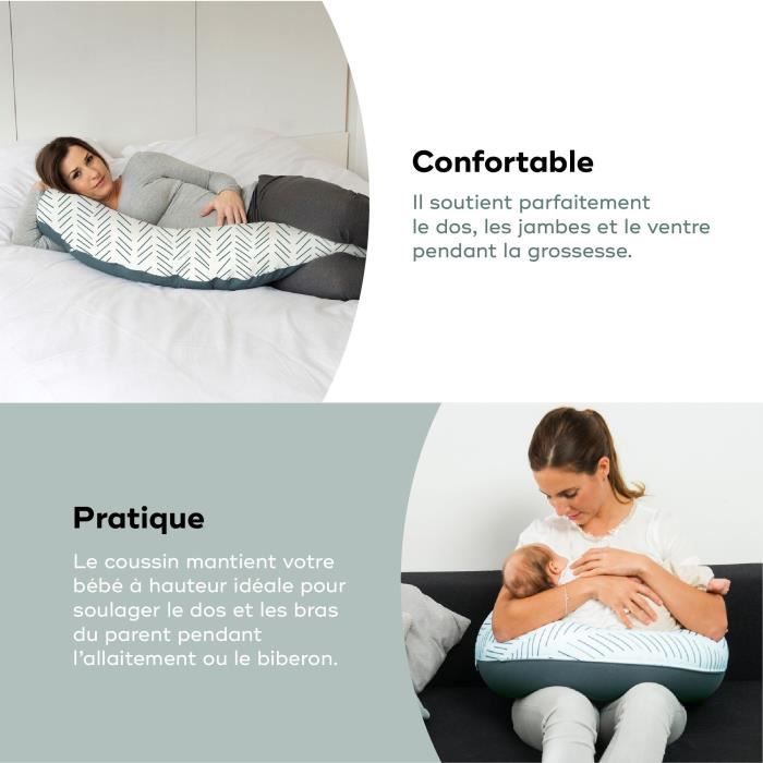doomoo Coussin de MaternitÈ et Coussin d'Allaitement Buddy, Ultra Confort, CertifiÈ oeko-Tex, Ethnic Petrol