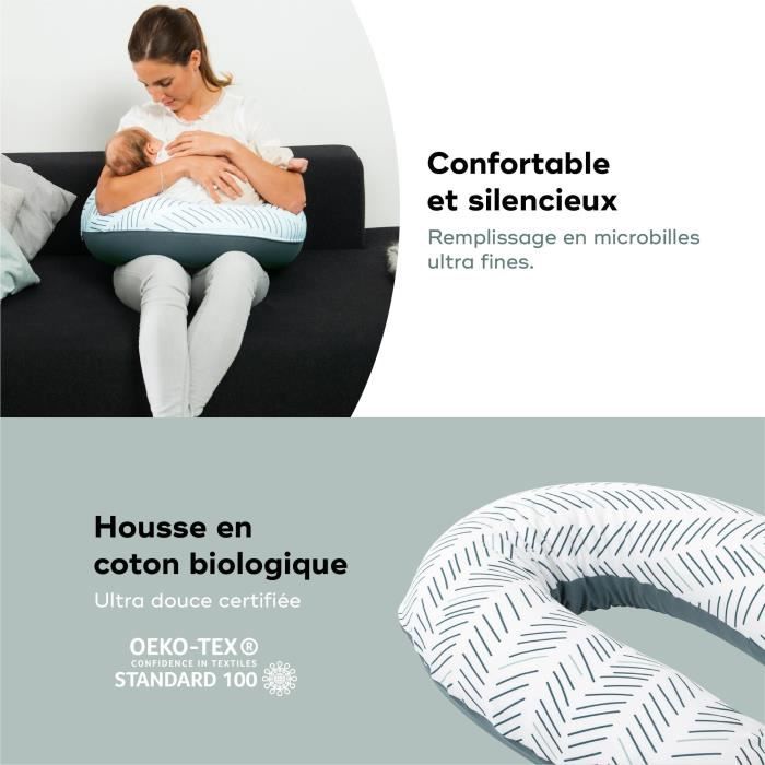 doomoo Coussin de MaternitÈ et Coussin d'Allaitement Buddy, Ultra Confort, CertifiÈ oeko-Tex, Ethnic Petrol