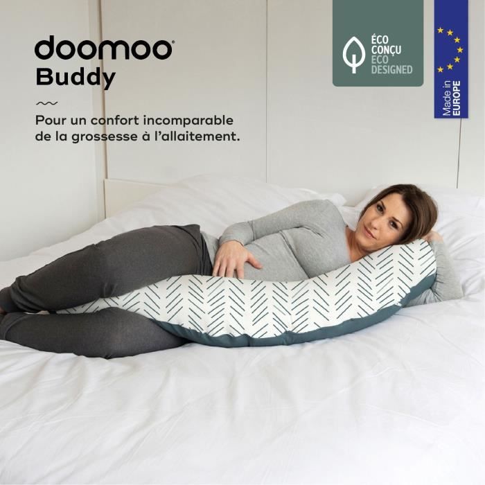 doomoo Coussin de MaternitÈ et Coussin d'Allaitement Buddy, Ultra Confort, CertifiÈ oeko-Tex, Ethnic Petrol