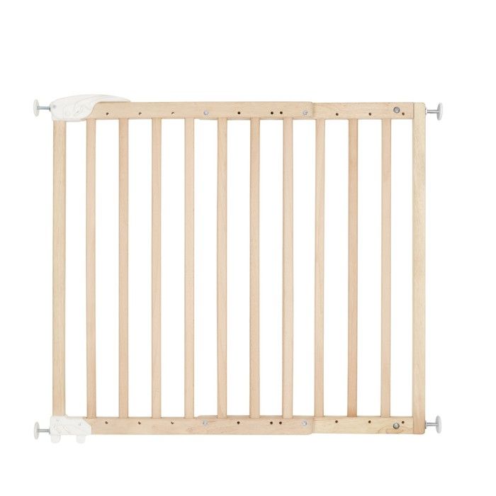 Badabulle Barriere de Sécurité Deco Pop - Barriere Extensible pour Ouverture de 63 a 106cm - Fixation Vis, Bois Naturel