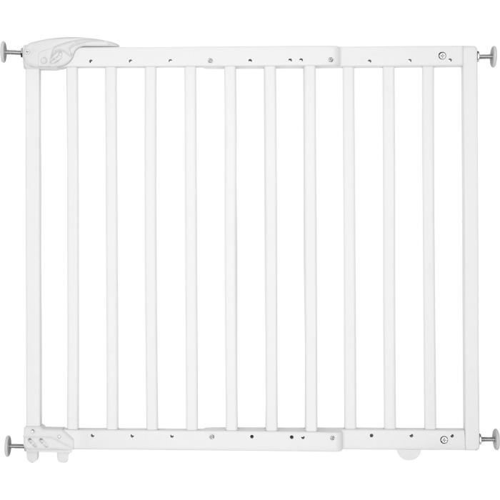 Badabulle Barriere de Sécurité Deco Pop - Barriere Extensible pour Ouverture de 63 a 106cm - Fixation Vis, Blanc