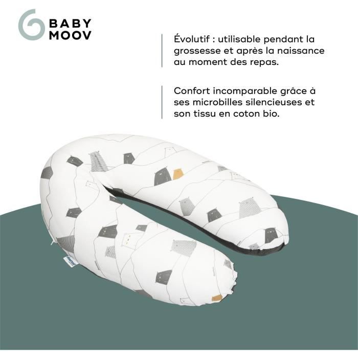 doomoo Coussin de MaternitÈ et Coussin d'Allaitement Buddy, Ultra Confort, CertifiÈ oeko-Tex, Bear Grey