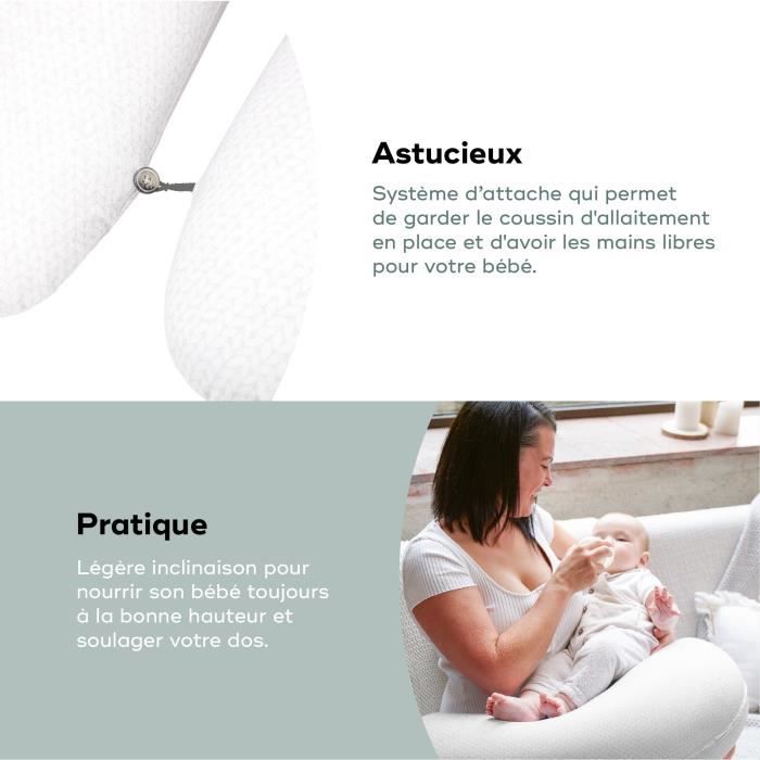 Babymoov B.LOVE Coussin de MaternitÈ & Allaitement avec Remplissage Microbilles ultra-fines - Made in Europe, Gris