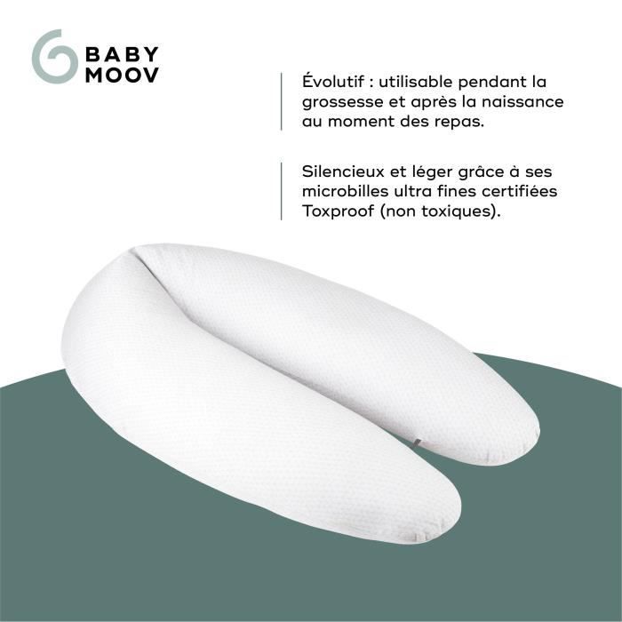 Babymoov B.LOVE Coussin de MaternitÈ & Allaitement avec Remplissage Microbilles ultra-fines - Made in Europe, Gris