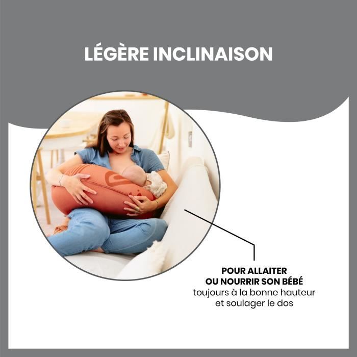 Babymoov B.LOVE Coussin de MaternitÈ & Allaitement avec Remplissage Microbilles ultra-fines - Made in Europe, Terracotta