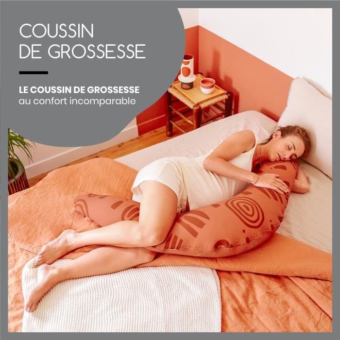 Babymoov B.LOVE Coussin de MaternitÈ & Allaitement avec Remplissage Microbilles ultra-fines - Made in Europe, Terracotta