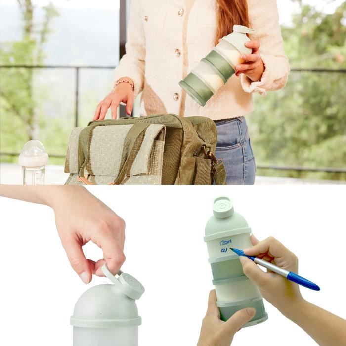 Babymoov BoÓtes Doseuses de Lait en Poudre Babydose - Bec verseur ergonomique - Made in France, Vert