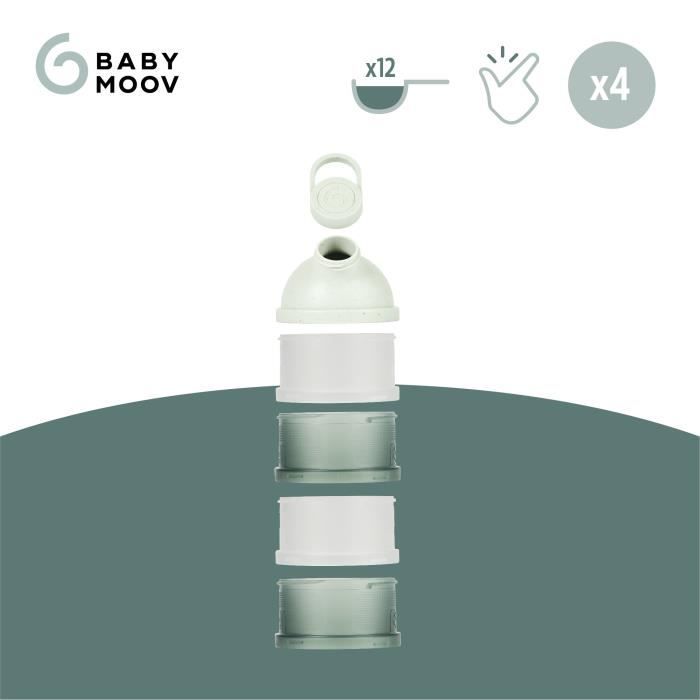 Babymoov BoÓtes Doseuses de Lait en Poudre Babydose - Bec verseur ergonomique - Made in France, Vert