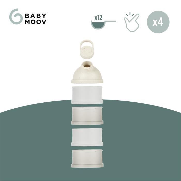 Babymoov BoÓtes Doseuses de Lait en Poudre Babydose - Bec verseur ergonomique - Made in France, Beige