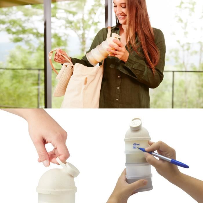 Babymoov BoÓtes Doseuses de Lait en Poudre Babydose - Bec verseur ergonomique - Made in France, Beige