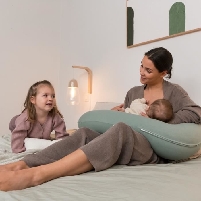 doomoo Coussin de MaternitÈ et Coussin d'Allaitement Buddy, Ultra Confort, CertifiÈ oeko-Tex, Tetra Jersey Green