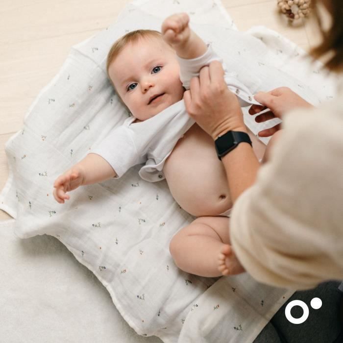 Lot de 3 langes - DOOMOO - Gaze de coton biologique - Certifié oeko-Tex - Beige