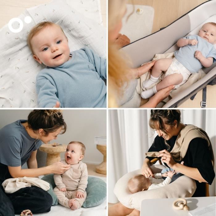 Lot de 3 langes - DOOMOO - Gaze de coton biologique - Certifié oeko-Tex - Beige