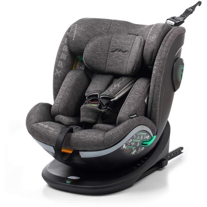 Siege auto - BABYAUTO - XPERTA GREY DOBBY - De la naissance a 12 ans - 0-36 kg - I-Size - ISOFIX - Pivotant 360° - ECE R129
