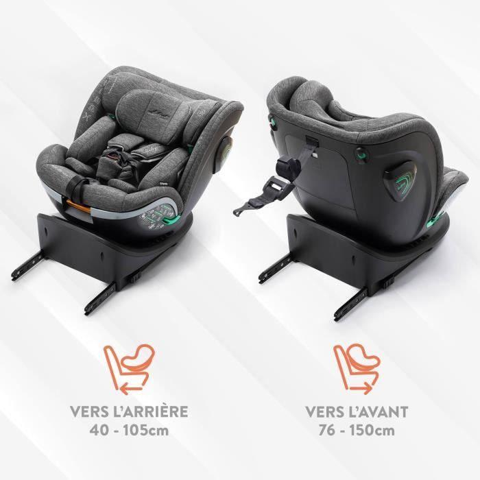 Siege auto - BABYAUTO - XPERTA GREY DOBBY - De la naissance a 12 ans - 0-36 kg - I-Size - ISOFIX - Pivotant 360° - ECE R129