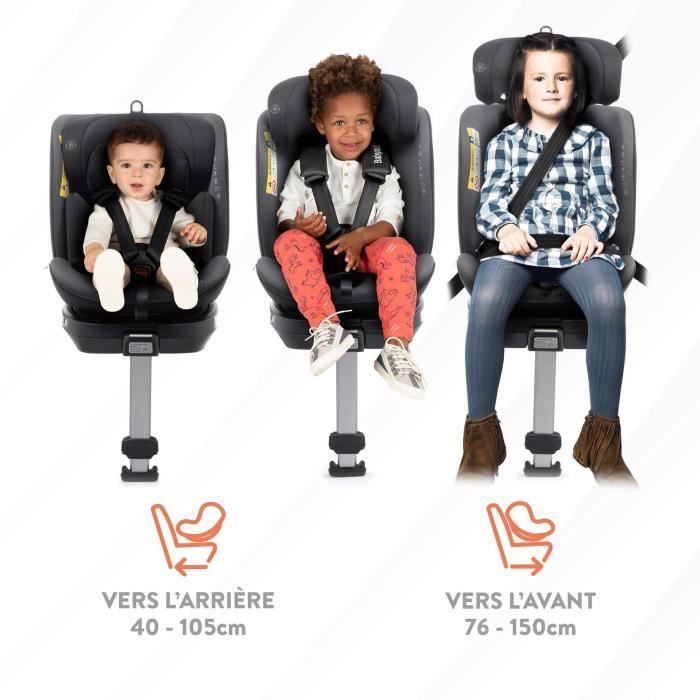 Siege auto - BABYAUTO - AITANA GREY ANTHRACITE - De la naissance a 12 ans - 0-36 kg - I-Size - ISOFIX - Pivotant 360° - ECE R129