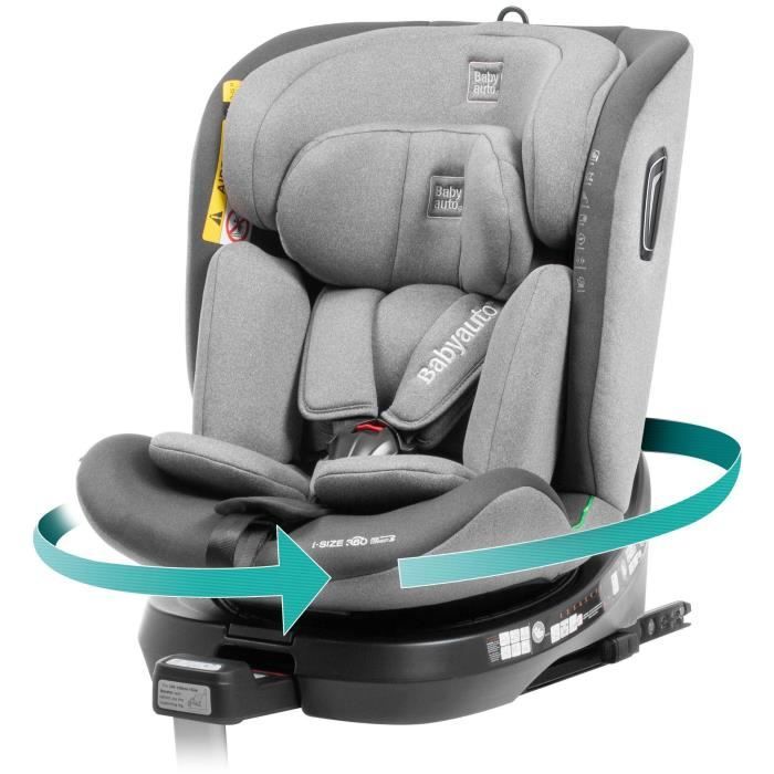 Siege auto - BABYAUTO - AITANA GREY ANTHRACITE - De la naissance a 12 ans - 0-36 kg - I-Size - ISOFIX - Pivotant 360° - ECE R129