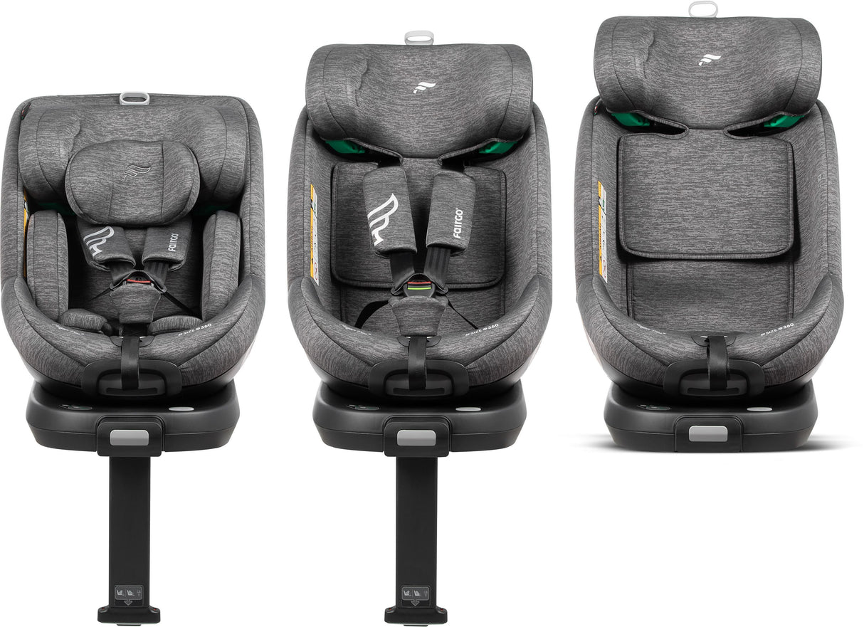 Siege auto - BABYAUTO - Magna Plus - Groupe 0/1/2/3 - I-Size - 40/125 cm - Isofix - Pivotant 360° - Inclinable - Gris