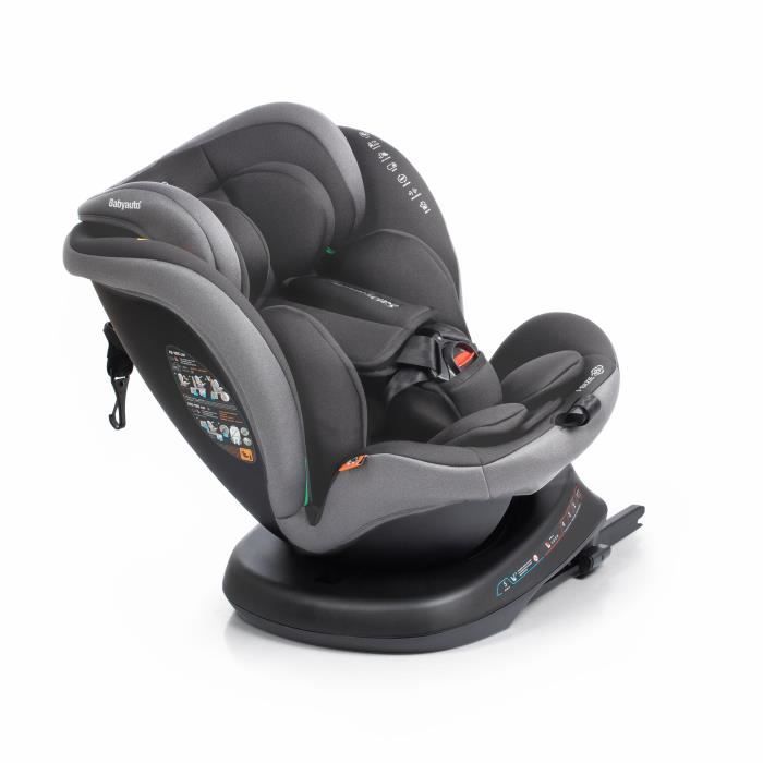 Siege auto - BABYAUTO - RODIA - Groupe 0/1/2/3 - 40 / 150 cm - I-Size Plus - Isofix - Pivotant - Inclinable - Réducteur - Gris