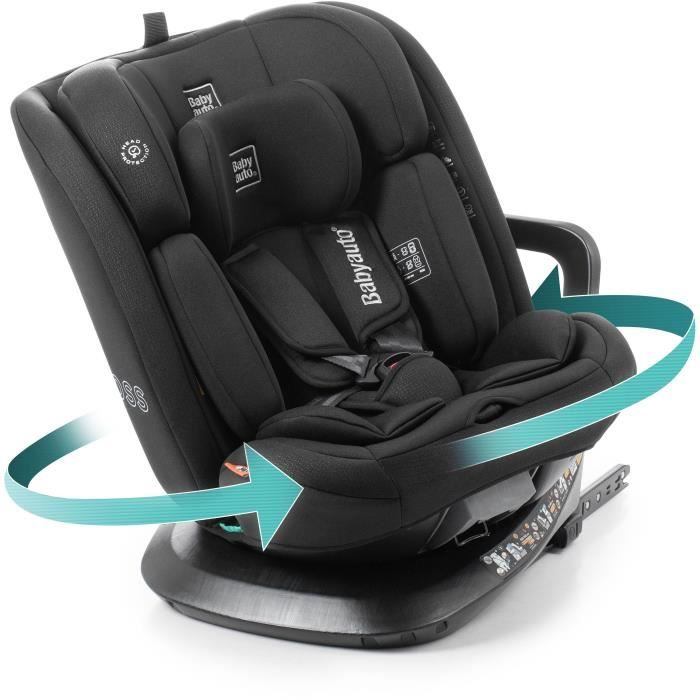 Siege auto - BABYAUTO - ACROSS - Groupe 0/1/2/3 - 40 / 150 cm - I-Size - Isofix - Pivotant - Inclinable - Réducteur - Noir