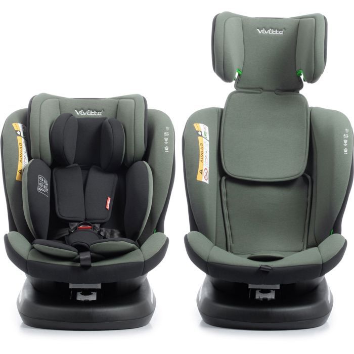 Siege auto - BABYAUTO - Sigma IFix Vivitta - Groupe 0/1/2/3 - 40/150 cm - Isofix + Top tether - Pivotant 360° - Inclinable - Vert