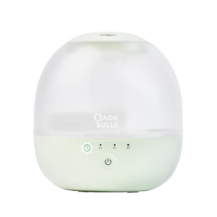 Badabulle Humidificateur d'Air Bubble - Assure Bon Taux d'HumiditÈ - Veilleuse IntÈgrÈe - Buse 360∞ - Jusqu'a 16h d'Autonomie (2L)