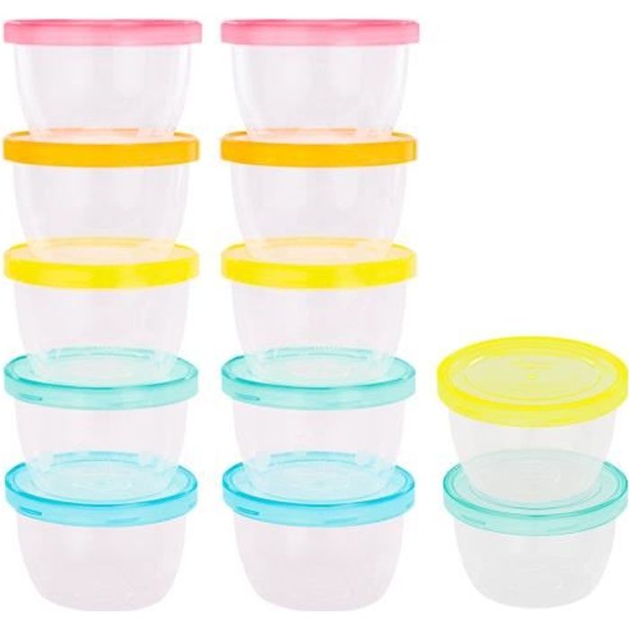 Badabulle Lot de 12 badabowls - BoÓtes de conservation graduÈs 250ml - Surface rÈinscriptible