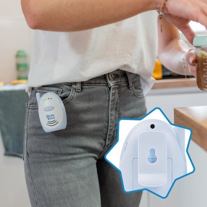 Badabulle Babyphone audio - Simple d'utilisation - PortÈe 300m - Babyphone Compact - Alarme Sonore et Visuelle