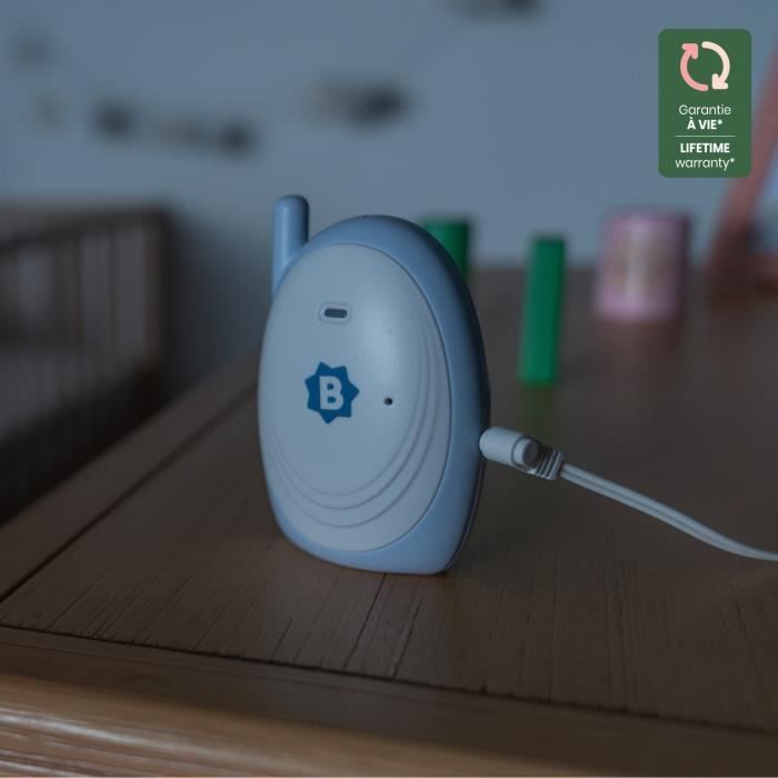Badabulle Babyphone audio - Simple d'utilisation - PortÈe 300m - Babyphone Compact - Alarme Sonore et Visuelle