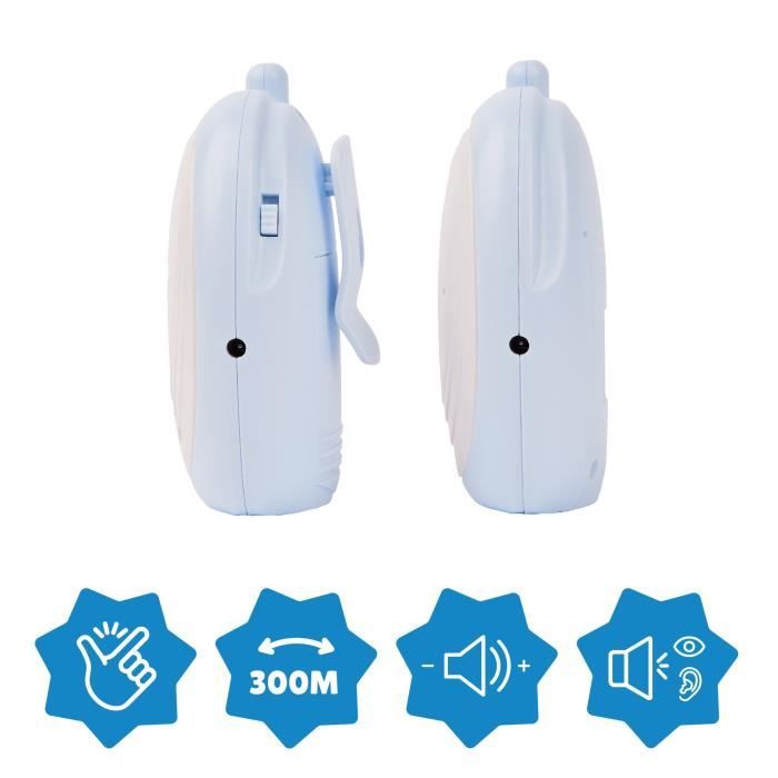 Badabulle Babyphone audio - Simple d'utilisation - PortÈe 300m - Babyphone Compact - Alarme Sonore et Visuelle