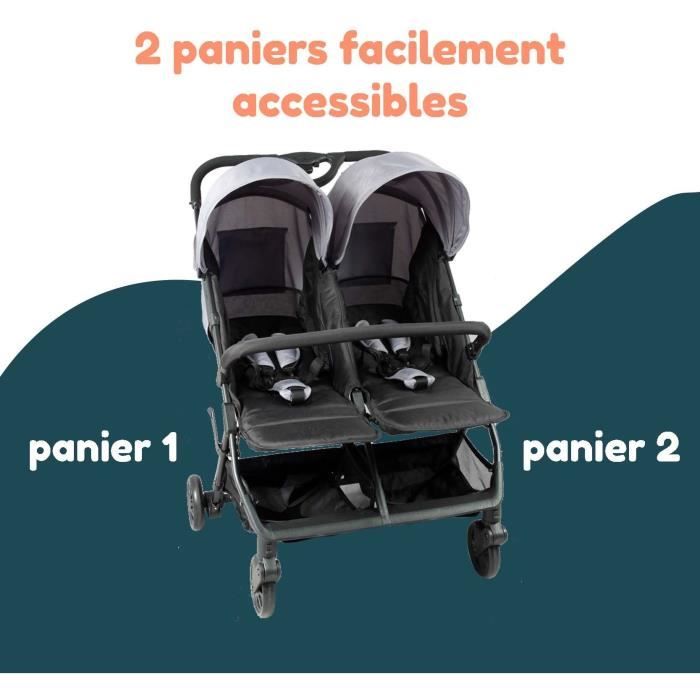 Poussette double BAMBISOL - Pour jumeaux et pour enfants d'‚ge rapprochÈs de la naissance a 36 mois