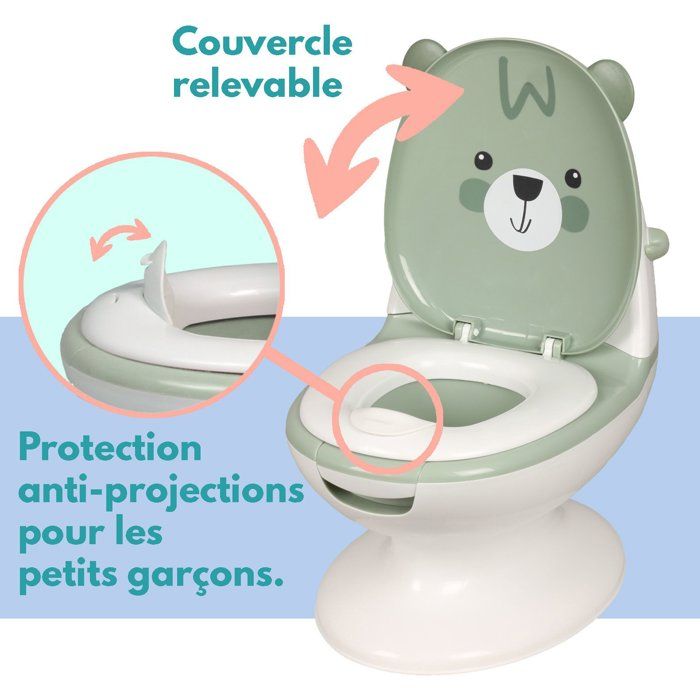 Mini toilettes pour bébé - BAMBISOL - Ourson - Vert Amande