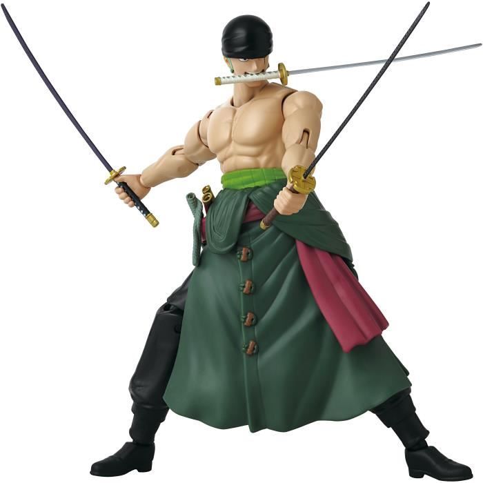 Figurine Anime Heroes - BANDAI - One Piece Zoro Style 3 ÈpÈes 17 cm - 16 points d'articulation