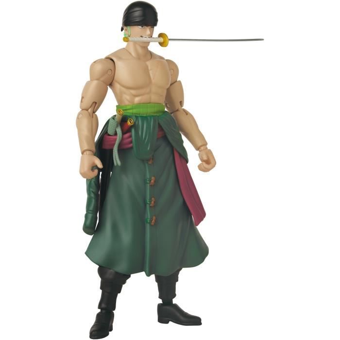 Figurine Anime Heroes - BANDAI - One Piece Zoro Style 3 ÈpÈes 17 cm - 16 points d'articulation