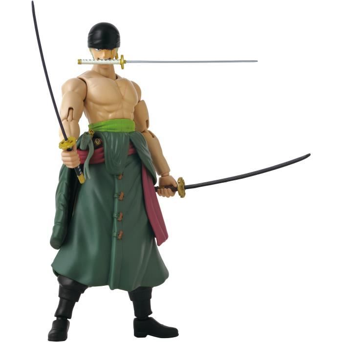 Figurine Anime Heroes - BANDAI - One Piece Zoro Style 3 ÈpÈes 17 cm - 16 points d'articulation