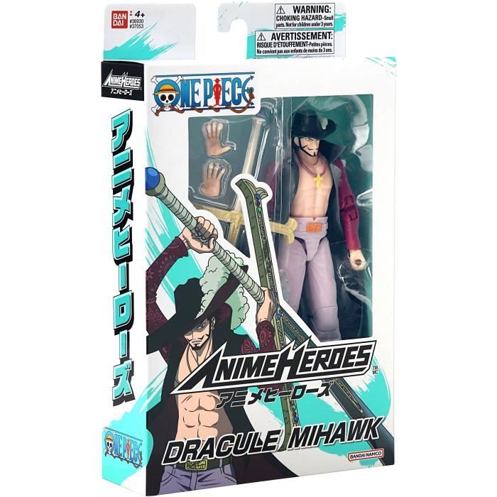 Figurine Anime Heroes articulée - BANDAI - One Piece - Dracule Mihawk oeil de Faucon - 17 cm