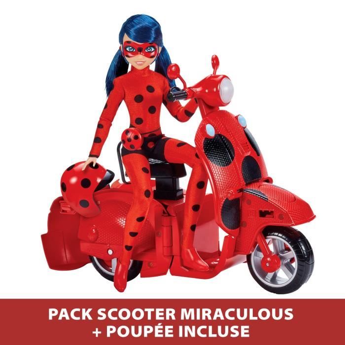 Scooter Miraculous Switch'n go + poupée articulée Ladybug Lucky Charm BANDAI 26 cm - P50668