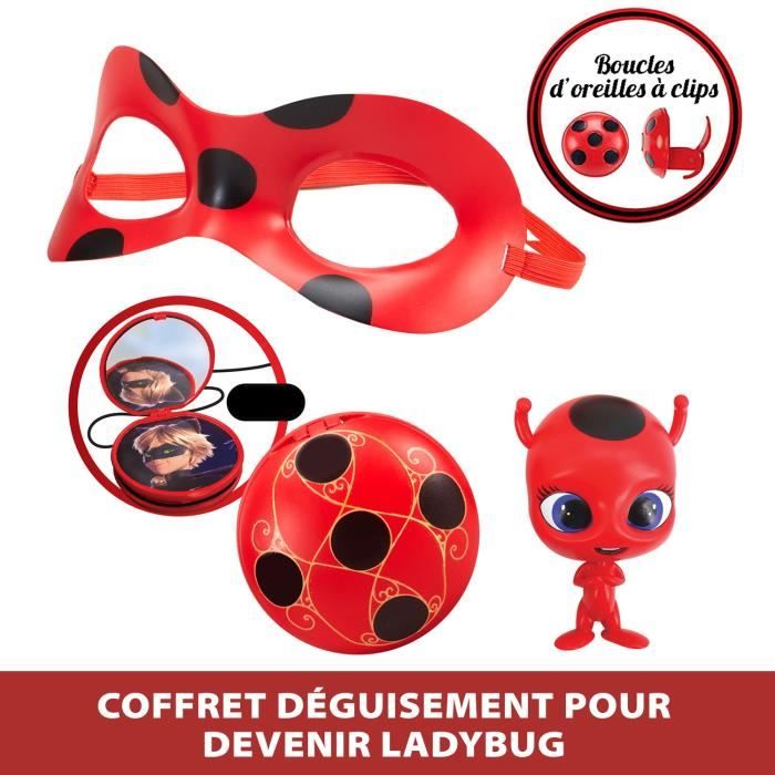 Déguisement Ladybug - Masque Yoyo Miroir Boucles d'oreilles Kwami Tikki - BANDAI - Miraculous Ladybug - Set de transformation