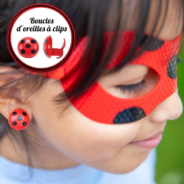 Déguisement Ladybug - Masque Yoyo Miroir Boucles d'oreilles Kwami Tikki - BANDAI - Miraculous Ladybug - Set de transformation