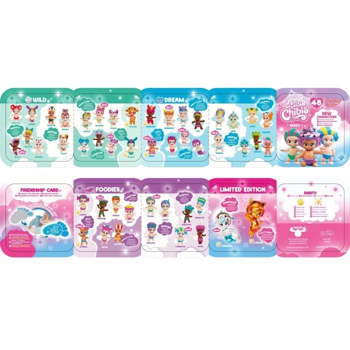 Mini-figurines bébé a collectionner - BANDAI - BIBI CHIBIS - Pack de 5 - Modele Aléatoire - 5 Figurines Chibi Dont 3 Mysteres